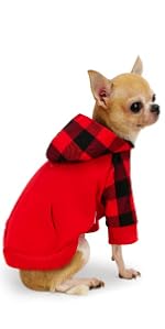 100% Cotton Small Dog Hoodie, Dog Clothes for Small Dogs Girl Boy