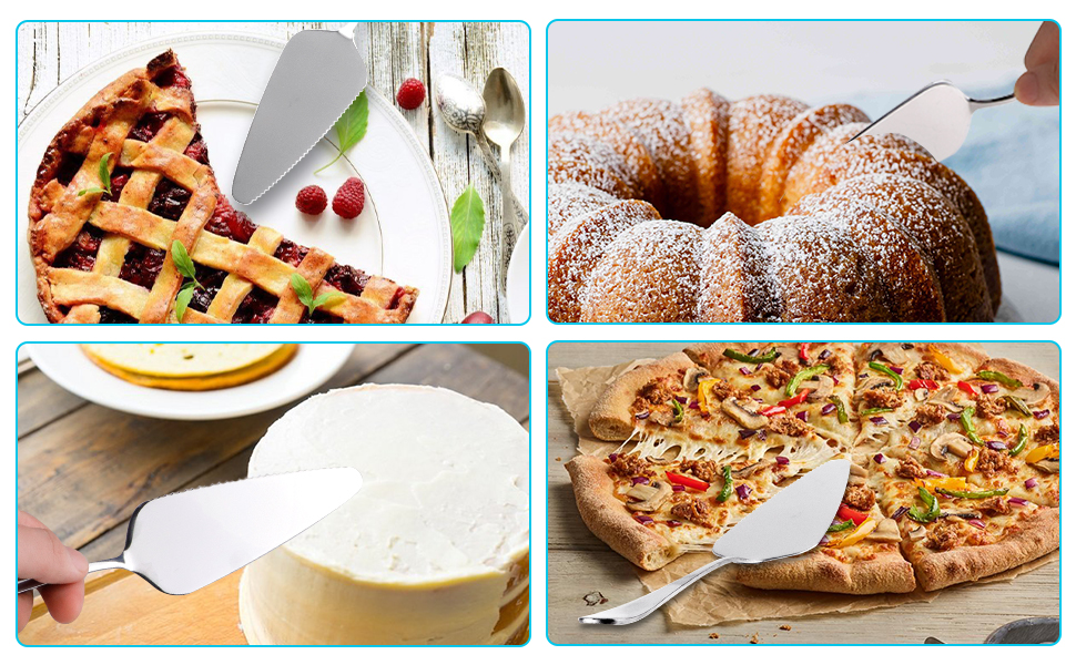 stainless steel pizza pie cake server set of 5