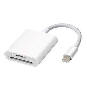 SD Card Reader for iPad iPhone Camera,Dual Card Slot Memory