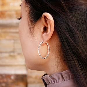 Amazon | フープピアス 18k 18金 k18 イエローゴールド イタリア製