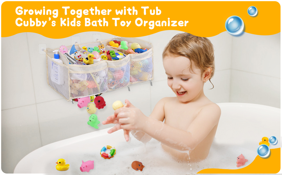 Dreamtop Bath Toy Storage Organizer, Bath Toy Storage with 2 Side