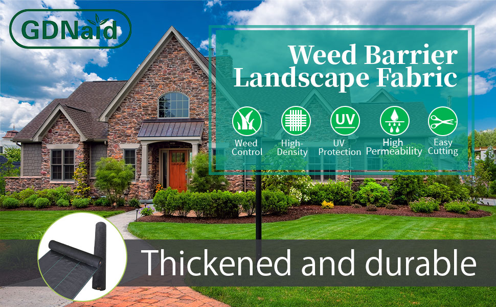 GDNaid 4ftx100ft Weed Barrier Landscape Fabric Heavy Duty