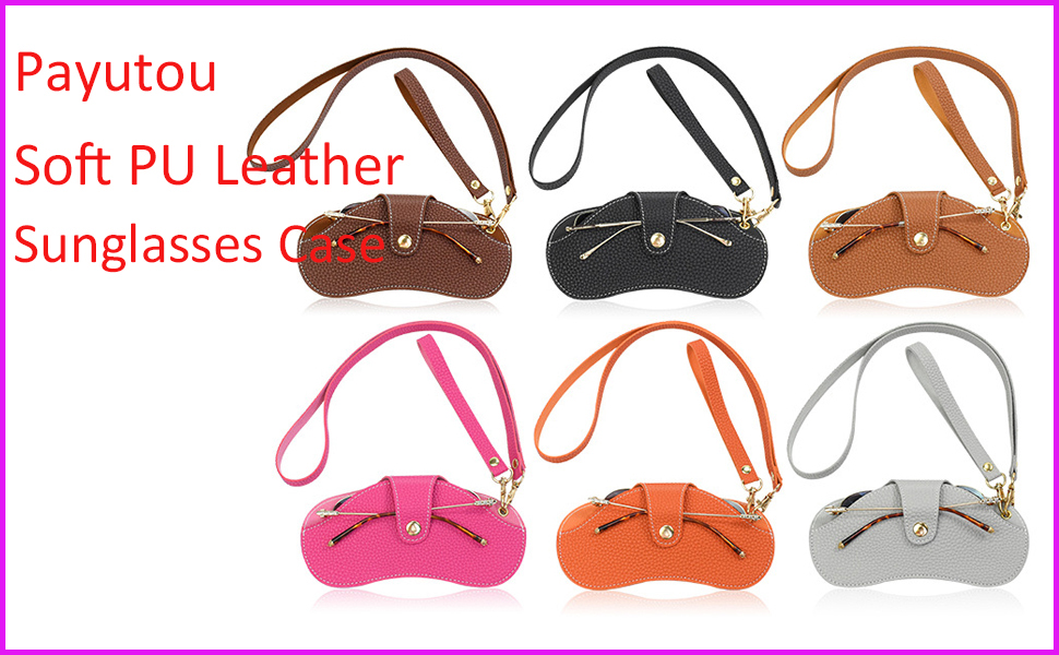 Payutou Soft Leather Sunglasses Case Portable Glasses Pouch Outdoor
