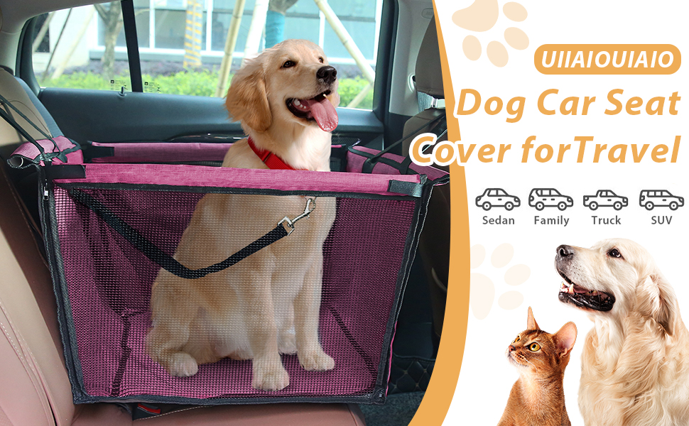 UIIAIOUIAIO Dog Car Seat for Small Medium Large Dogs, Half