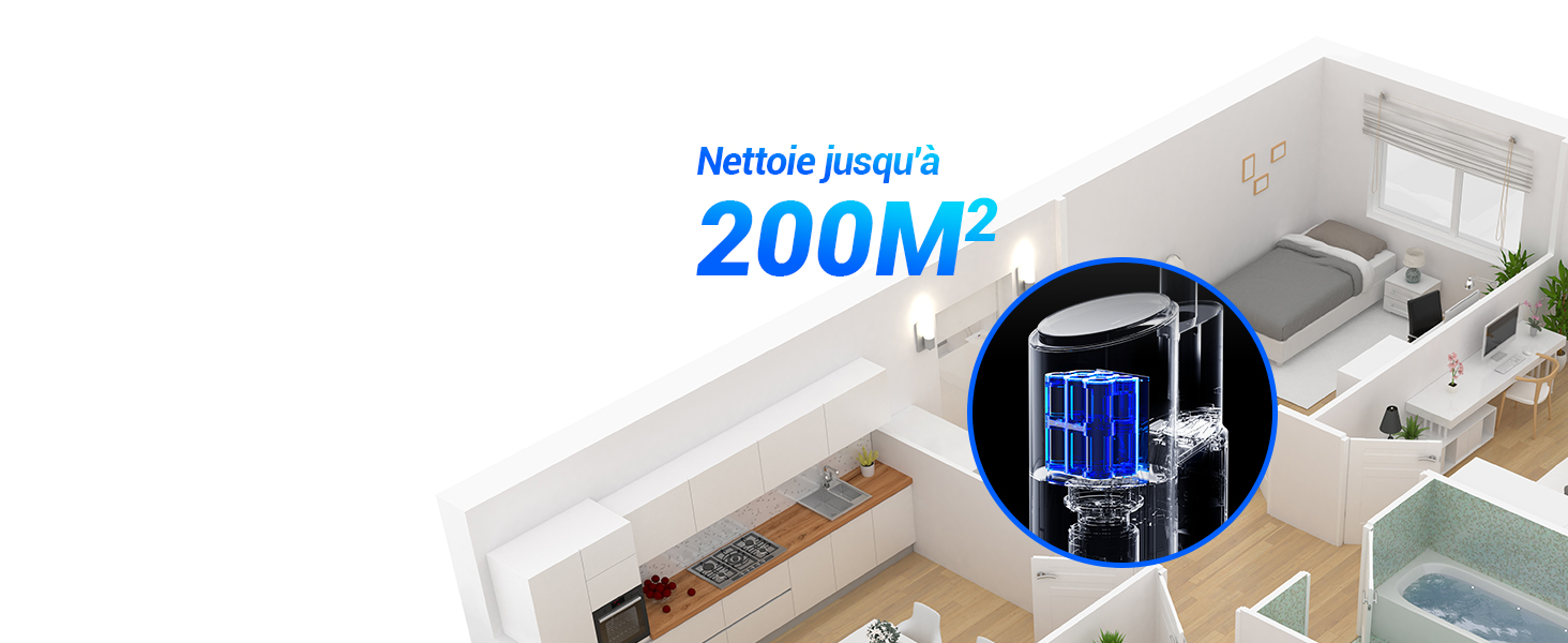 Nettoie jusqu'à 200㎡