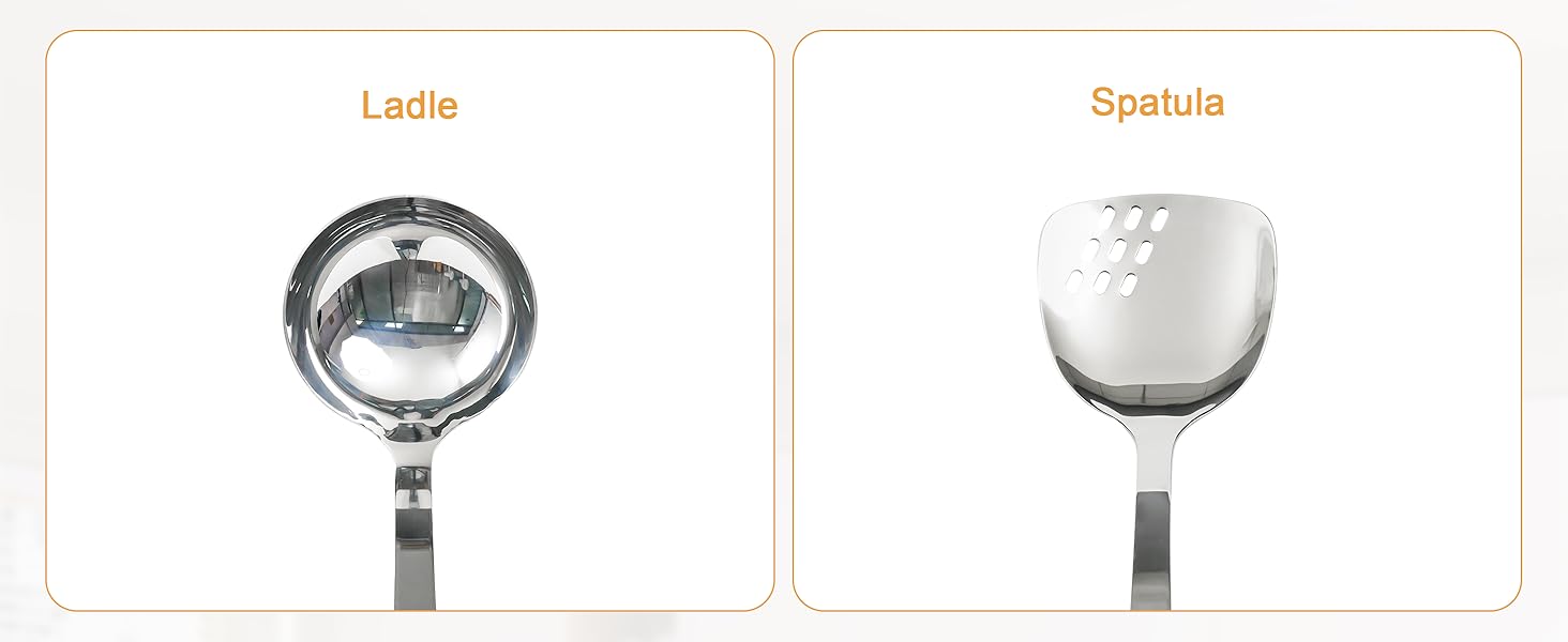 Wok Spatula and Ladle Tool Set