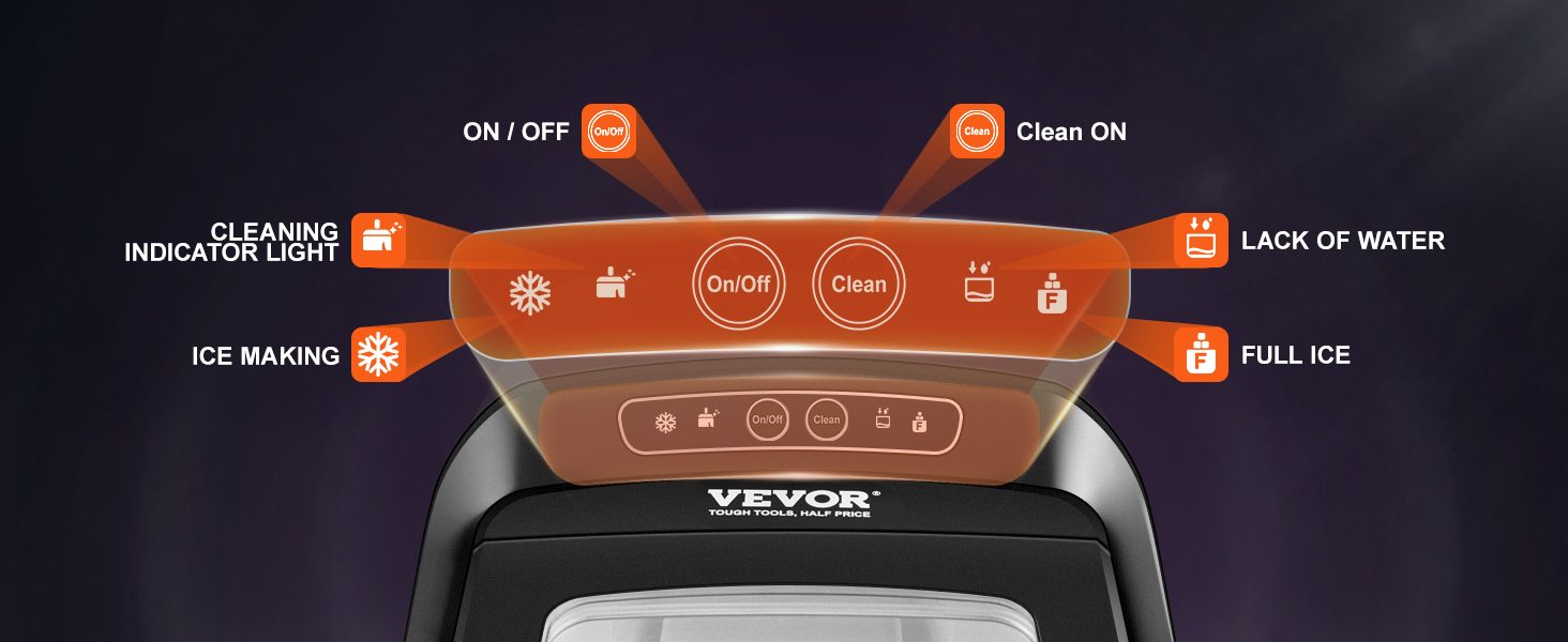 VEVOR Nugget Ice Maker, 30lbs/24H Pebble Ice Maker with