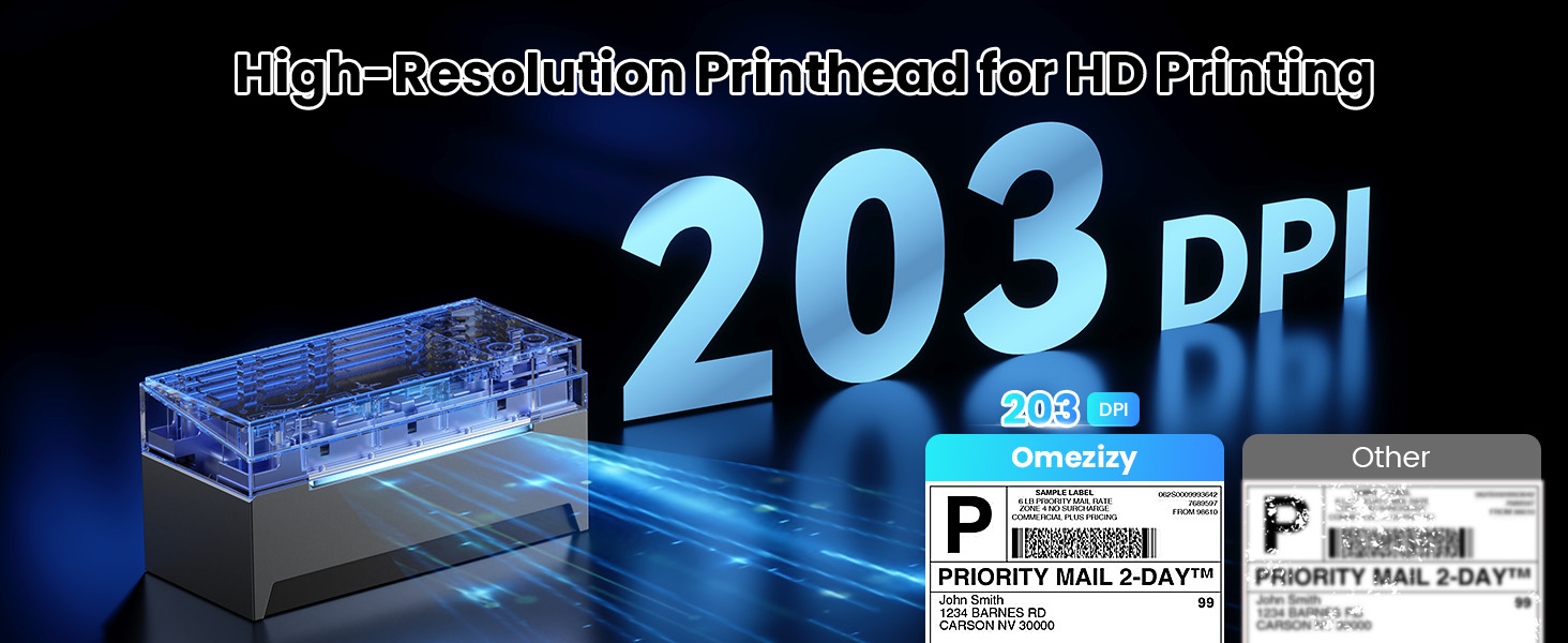 Omezizy WiFi Shipping Label Printer 4x6 Wireless Thermal