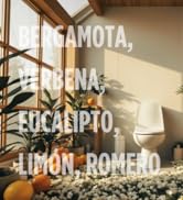 Con Aceites Esenciales de Bergamota, Verbena, Eucalipto, Limon y Romero