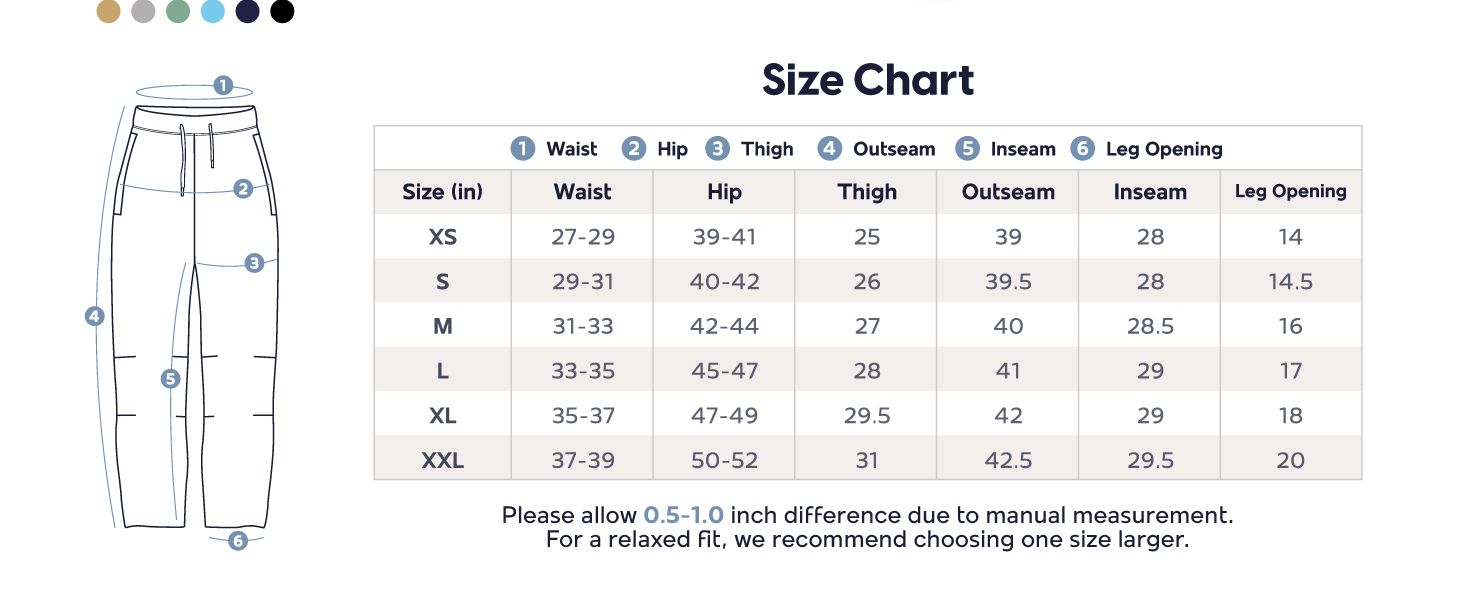 Pants Size Chart