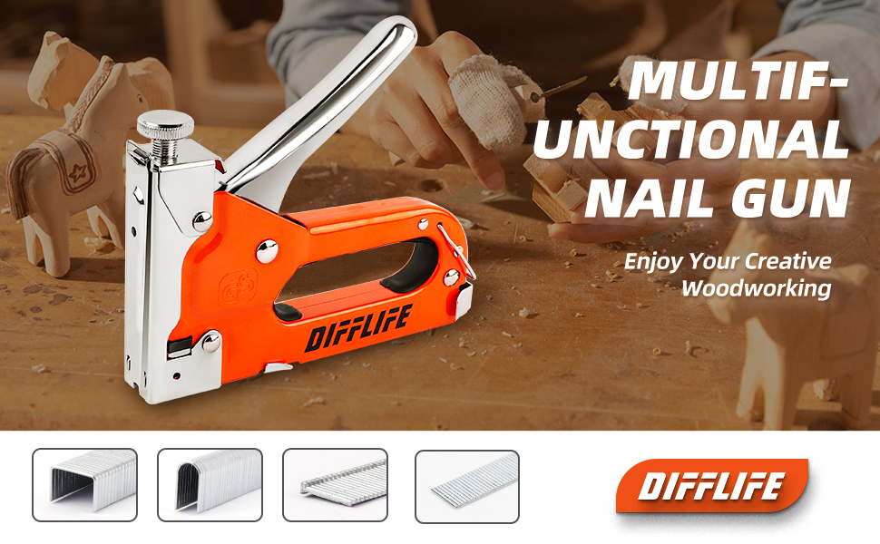 DIFFLIFE Staple Gun Heavy Duty, YEAHOME 4in1 Stapler Gun