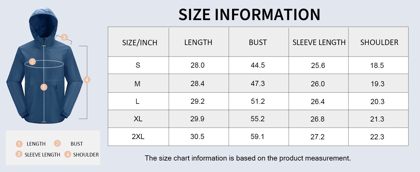 Men's Rain Jacket Waterproof Lightweight