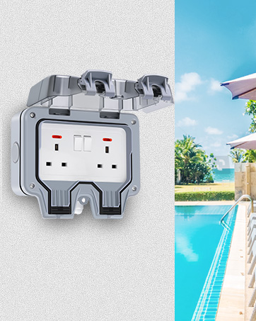 garden outlet 25m outside socket external double socket waterproof powerole outdoor socket