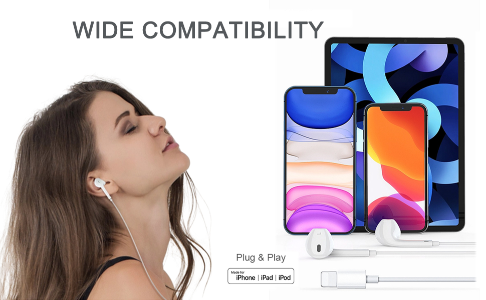 Ussnuler iPhone Headphones Wired Lightning Earphones [Apple MFi Certified](Builtin