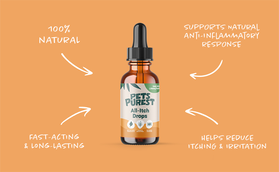 Allergy and Itch Relief Drops. Fast-acting Long-lasting 100% Natural Allergy Treatment