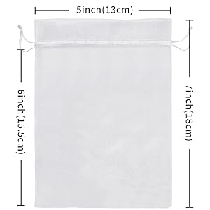 Amazon.com: Jexila 120PCS Sheer Organza Bags 5X7 inches Mesh Bags ...