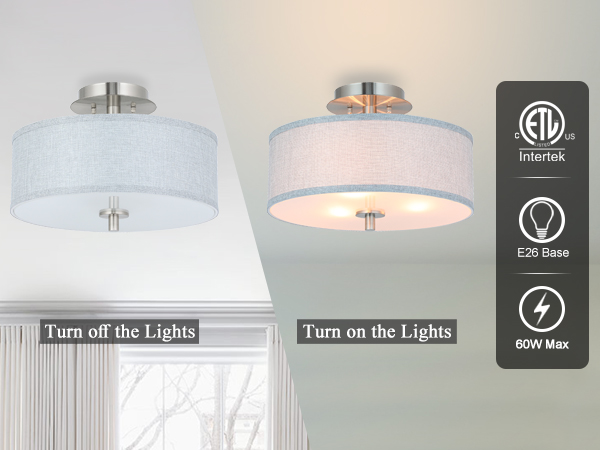 XiNBEi Lighting Semi Flush Mount Ceiling Light, 14