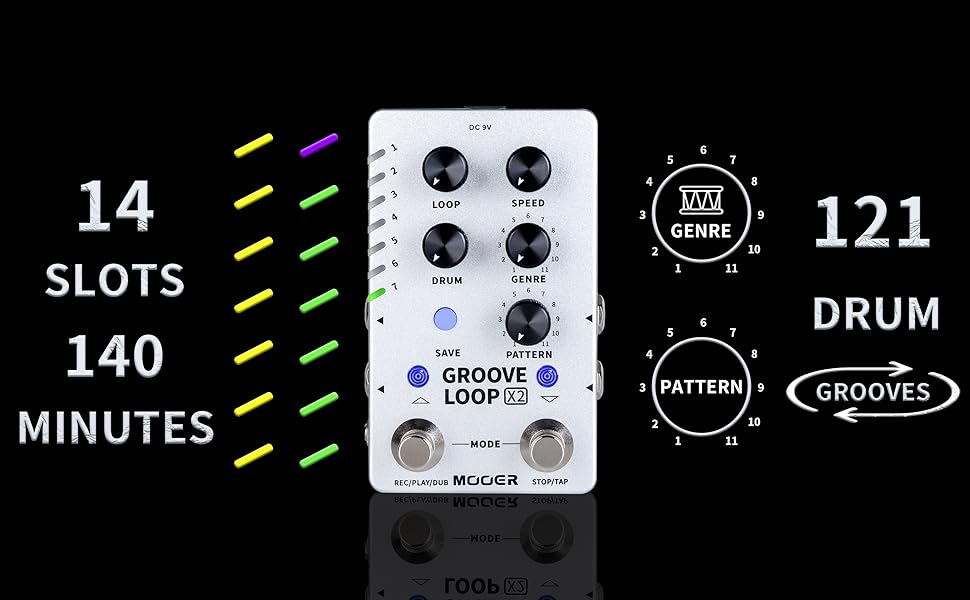 MOOER Groove Loop X2 ultimate Guitar Looper Pedal Stereo