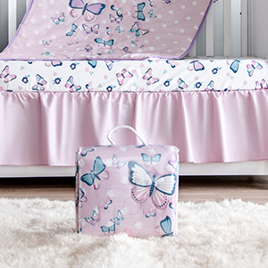 My Little Zone - Pink Butterfly Crib Bedding Set for girls