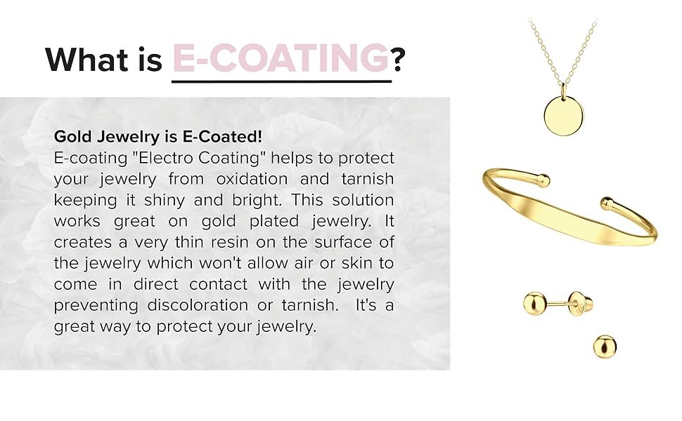gold plated e-coated jewlery no tarnish