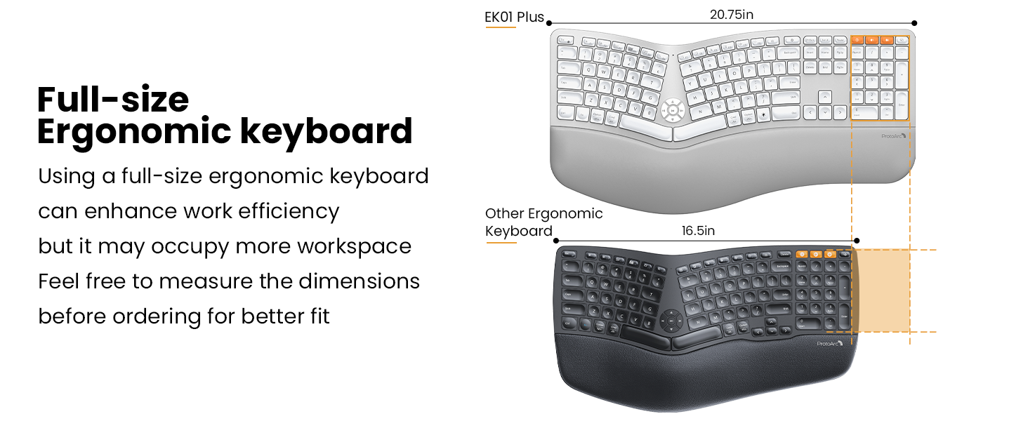 Backlit Wireless Ergonomic Keyboard