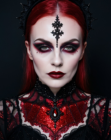 Gothic Black Red Eyeshadow Goth Makeup emo makeup