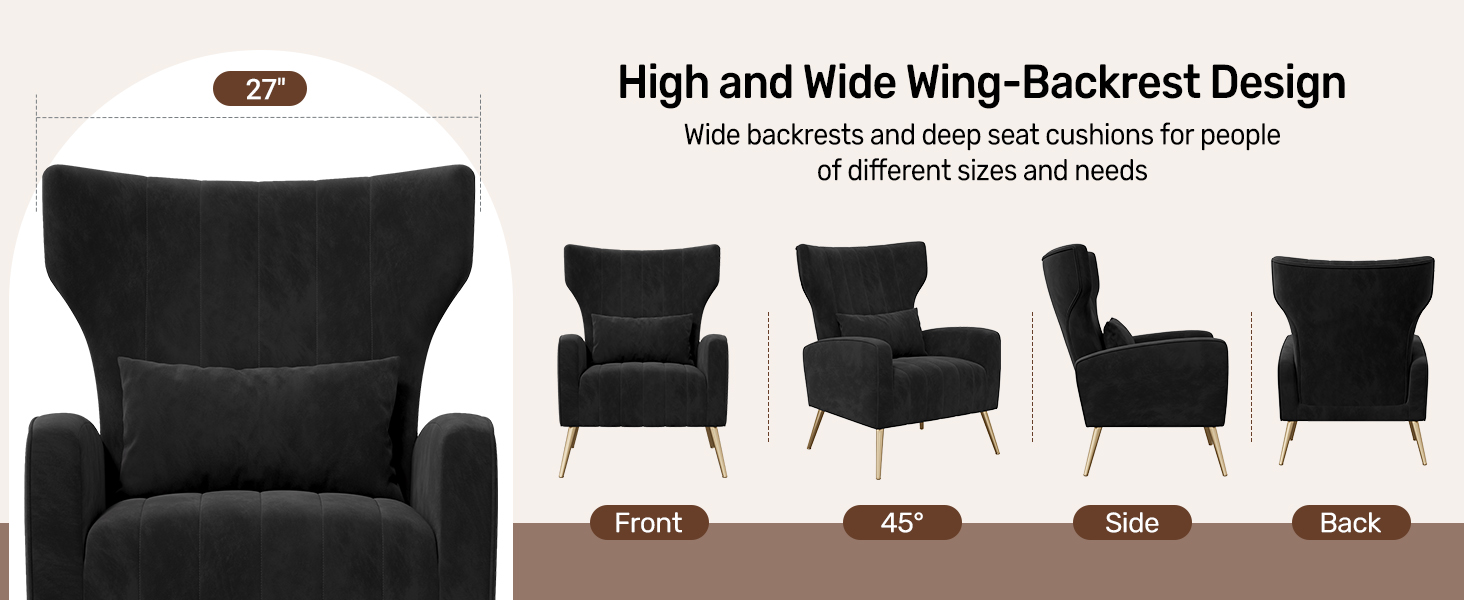 accent chair black velvet