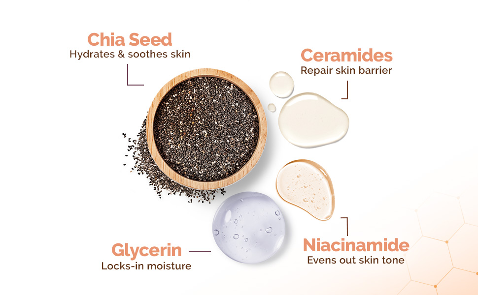 Mamaearth Chia Calming Face Cleanser with Chia Seed & Ceramides for Dry & Sensitive Skin 180ml