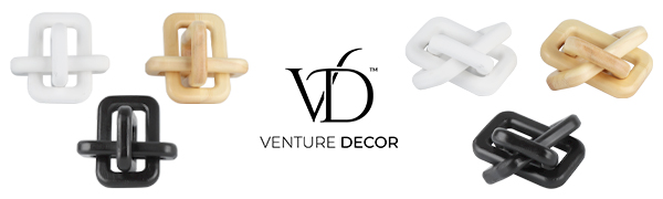 Venture Decor 3 Link Wood Knot - White, Black & Natural