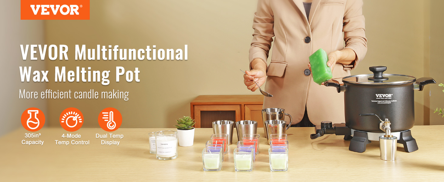 VEVOR Wax Melter for Candle Making, 5 Liter Large Electric