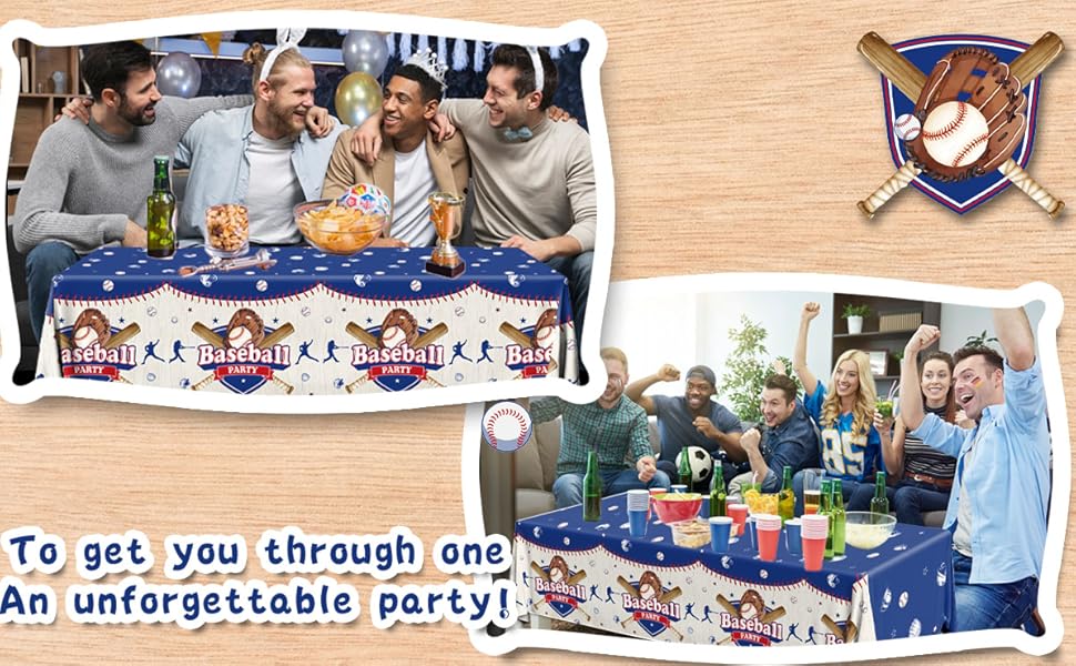 HAKOTI Baseball Tablecloth Decoration,Baseball Birthday