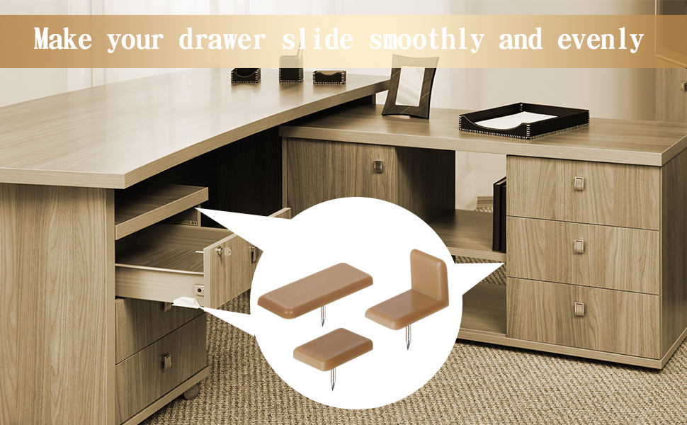 BENBO 30 Pcs Tackin Drawer Glide Drawer Plastic LShape Drawer Glides