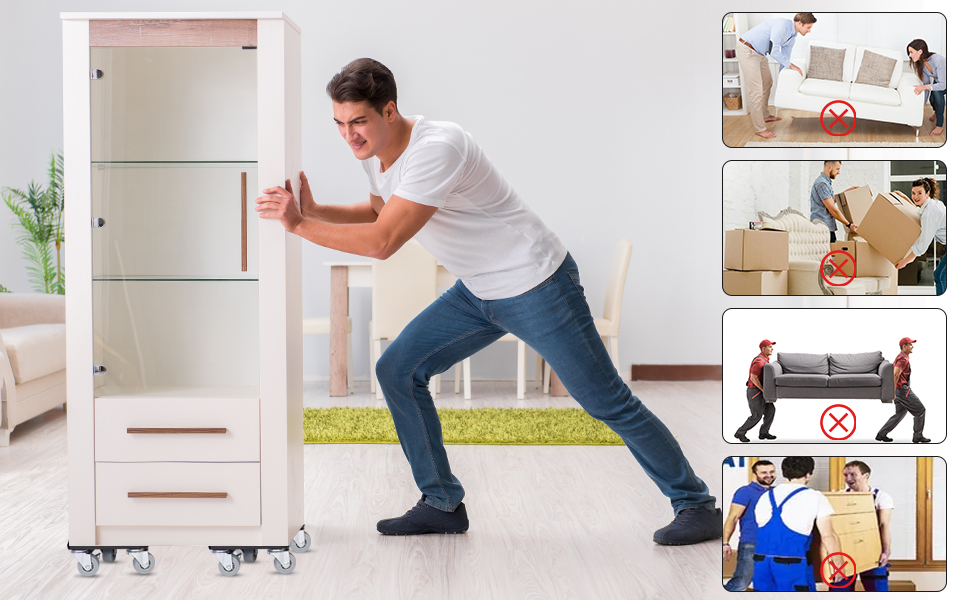 [2023] Heavy Duty 5Wheel Furniture Mover Kit with Brakes, 360