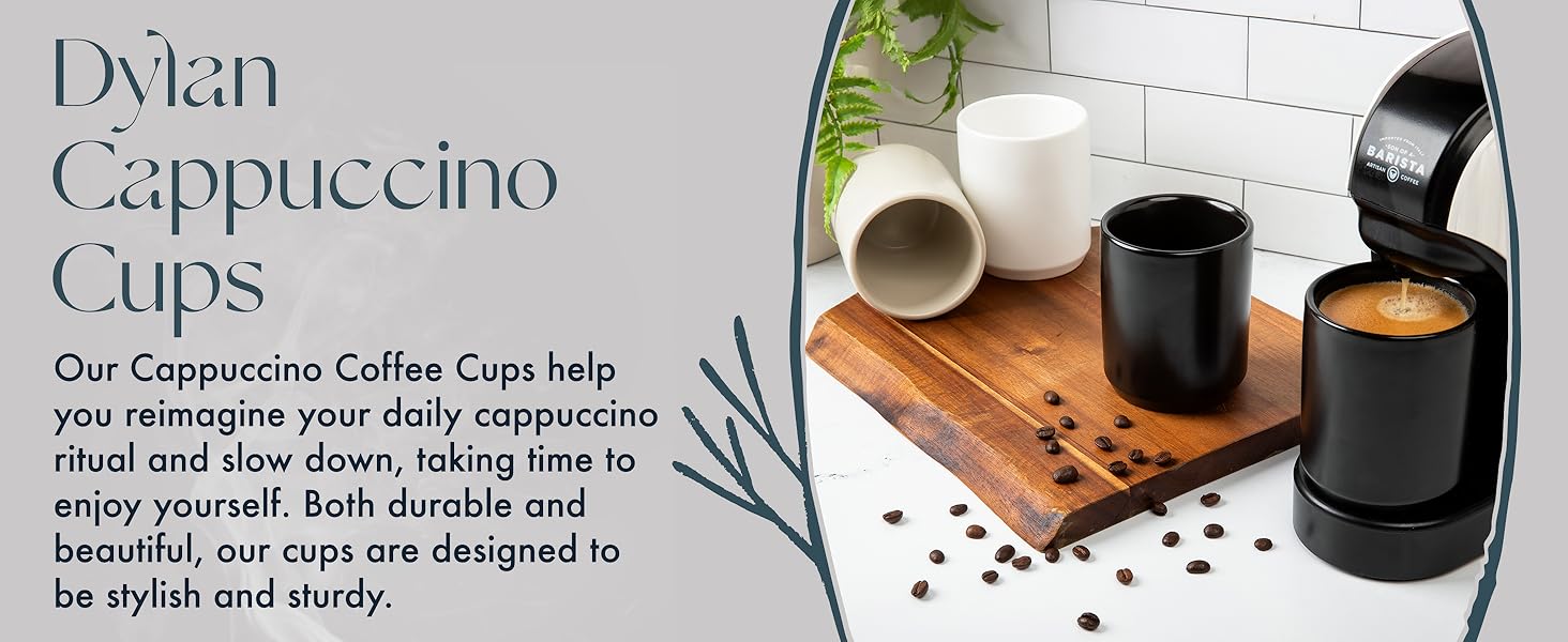 Folk Home and Dylan Ceramics Cappuccino Cups. Durable and beautiful coffee cups