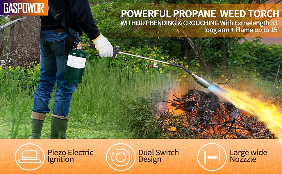Heavy Duty Weed Torch,Propane Torch Weed Burner with 8.8 FT