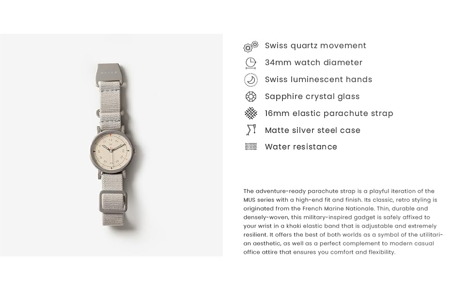 Amazon.com: Maven 34mm Women's Swiss Movement with Parachute