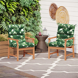 outdoor/indoor seat cushion for kitchen chairs patio round back chair pad with ties black grey beige
