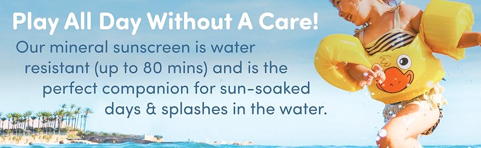 mineral non-nano zinc oxide broad spectrum protection kids baby sun care 80 mins resistant