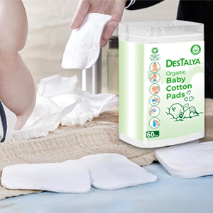 destalya organic cotton pads, cotton squares, baby, diaper change