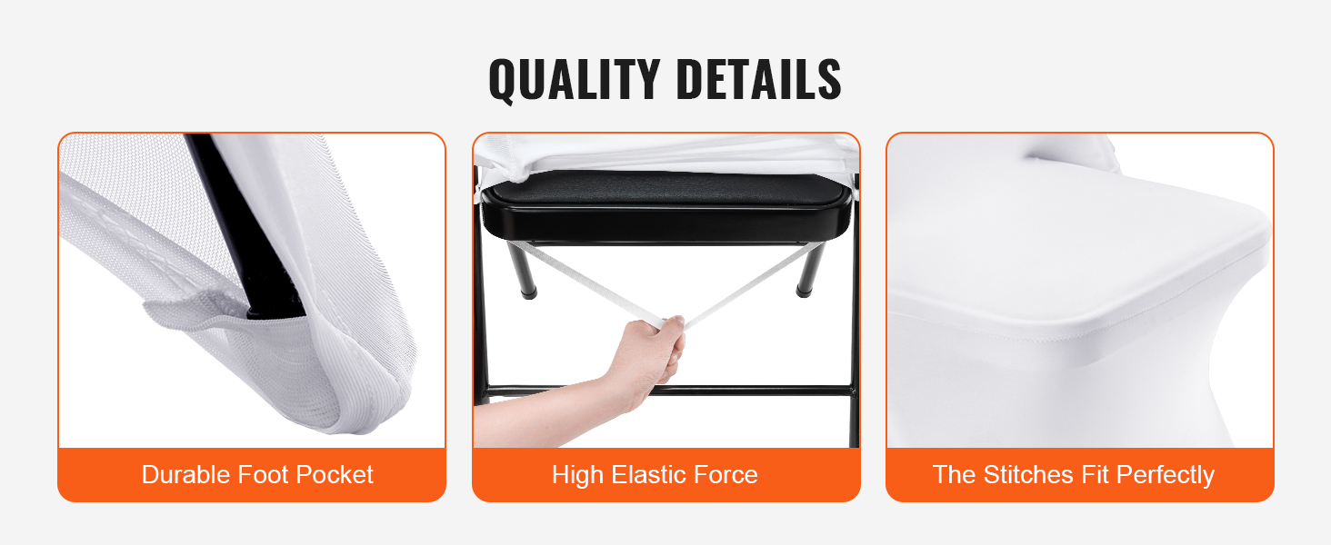 VEVOR White Stretch Spandex Chair Covers 30 PCS, Folding