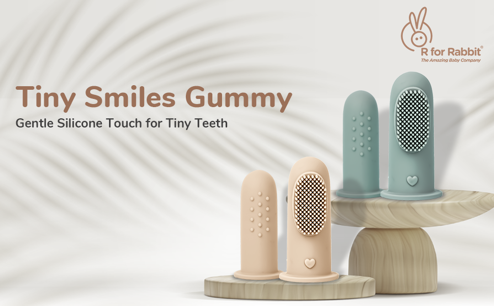 Tiny Smiles Gummy baby brush for 1-2 years soft tooth finger babies 2-3 tongue cleaner 0-6months 