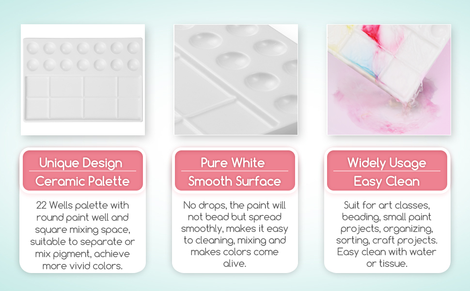 Studio Porcelain Paint Palette Tray,Artist Mixing Colour Tray