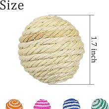 Vebetter Bola De Sisal Para Gatos, 9 Bolas De Cuerda De Sisal, 4,3cm Bolas De Juguete Para 