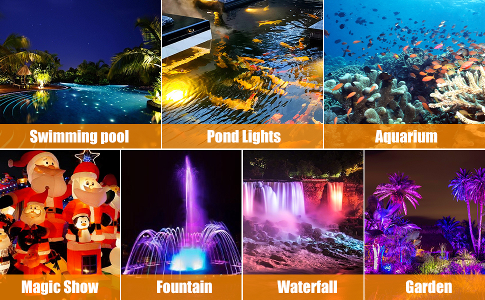 CREPOW Solar Pond Lights,Super Bright RGB LED Underwater
