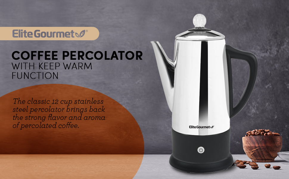 Elite Gourmet EC812 Electric Coffee Percolator with Keep