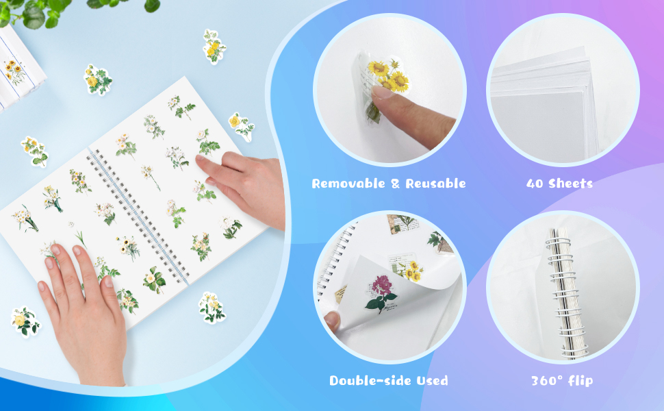 ACEARN Sticker Book Collecting Album for Adult Reusable