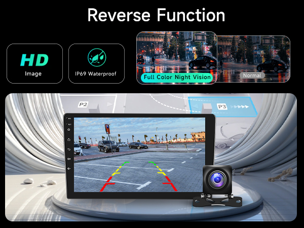 Car stereo car radio head unit reverse function
