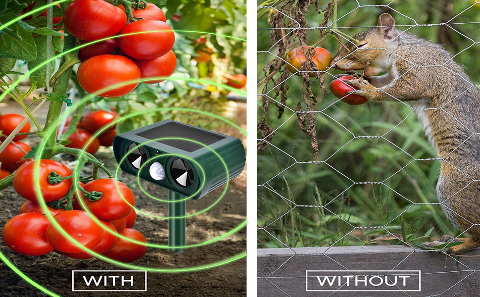 HOPSEM Cat Deterrents for Gardens Solar Cat Repellent Ultrasonic Cat