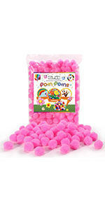 Caydo 200 Pieces Pink Craft Pom Poms