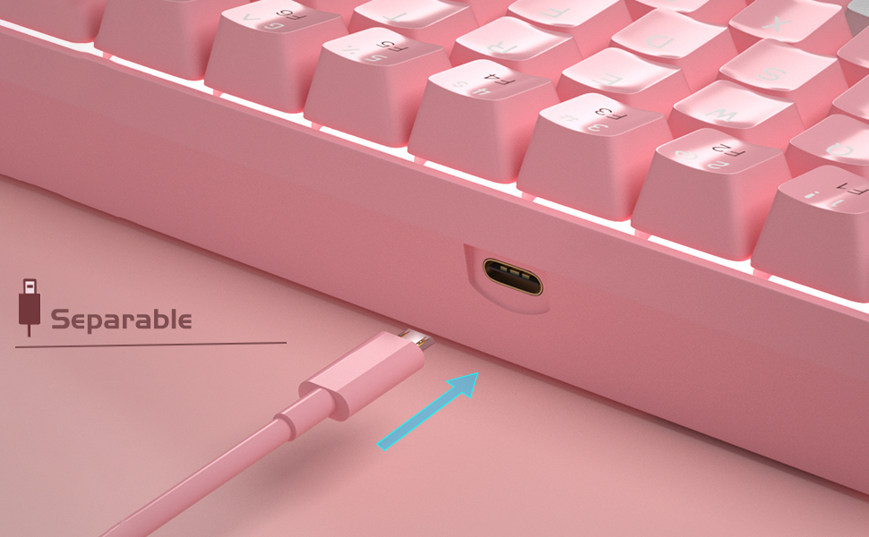 MageGee Portable 60 Mechanical Gaming Keyboard, MKBox LED Backlit Compact 68 Keys Mini Wired